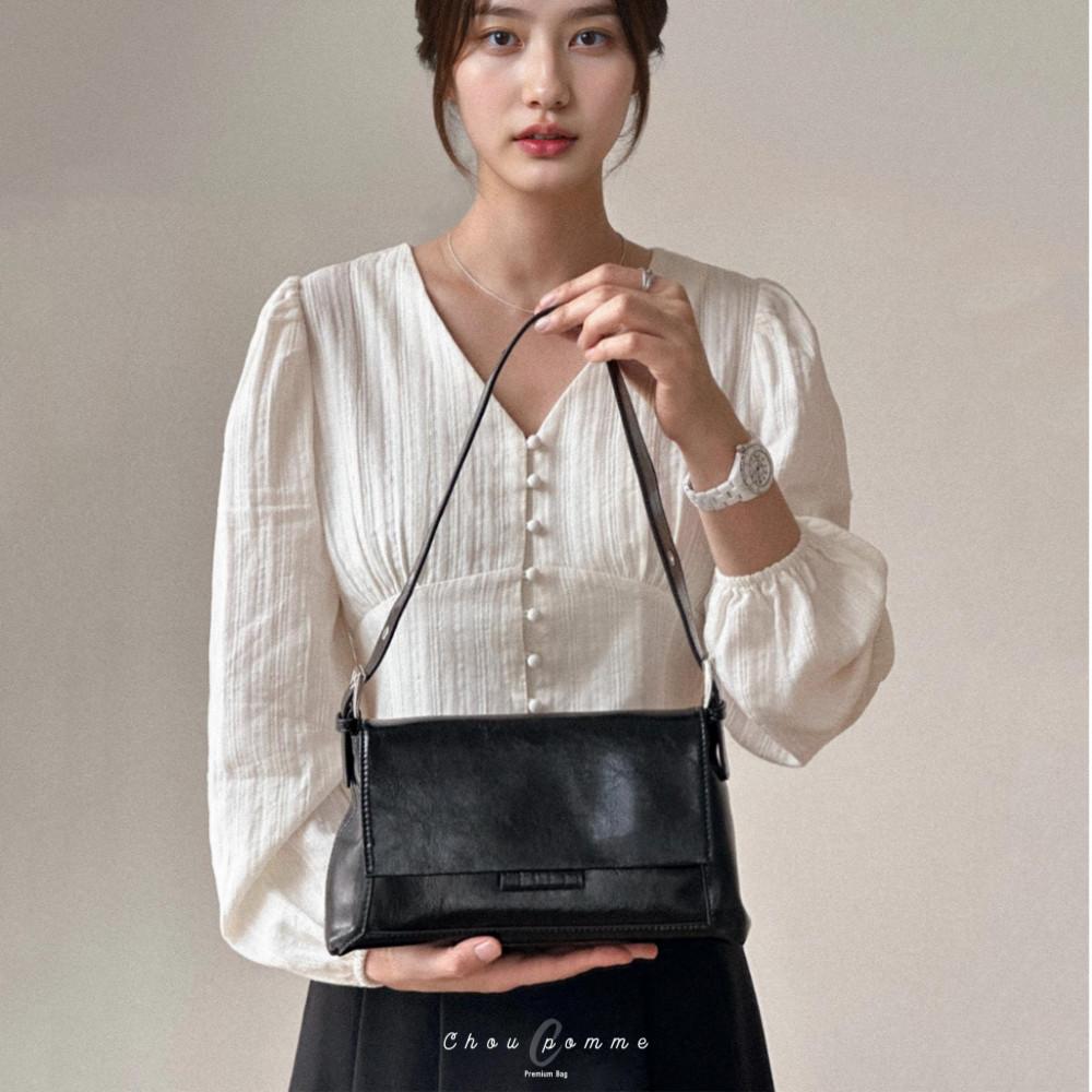 미니멀 플랩 숄더백 S 대학생 직장인 미니 가죽 가방