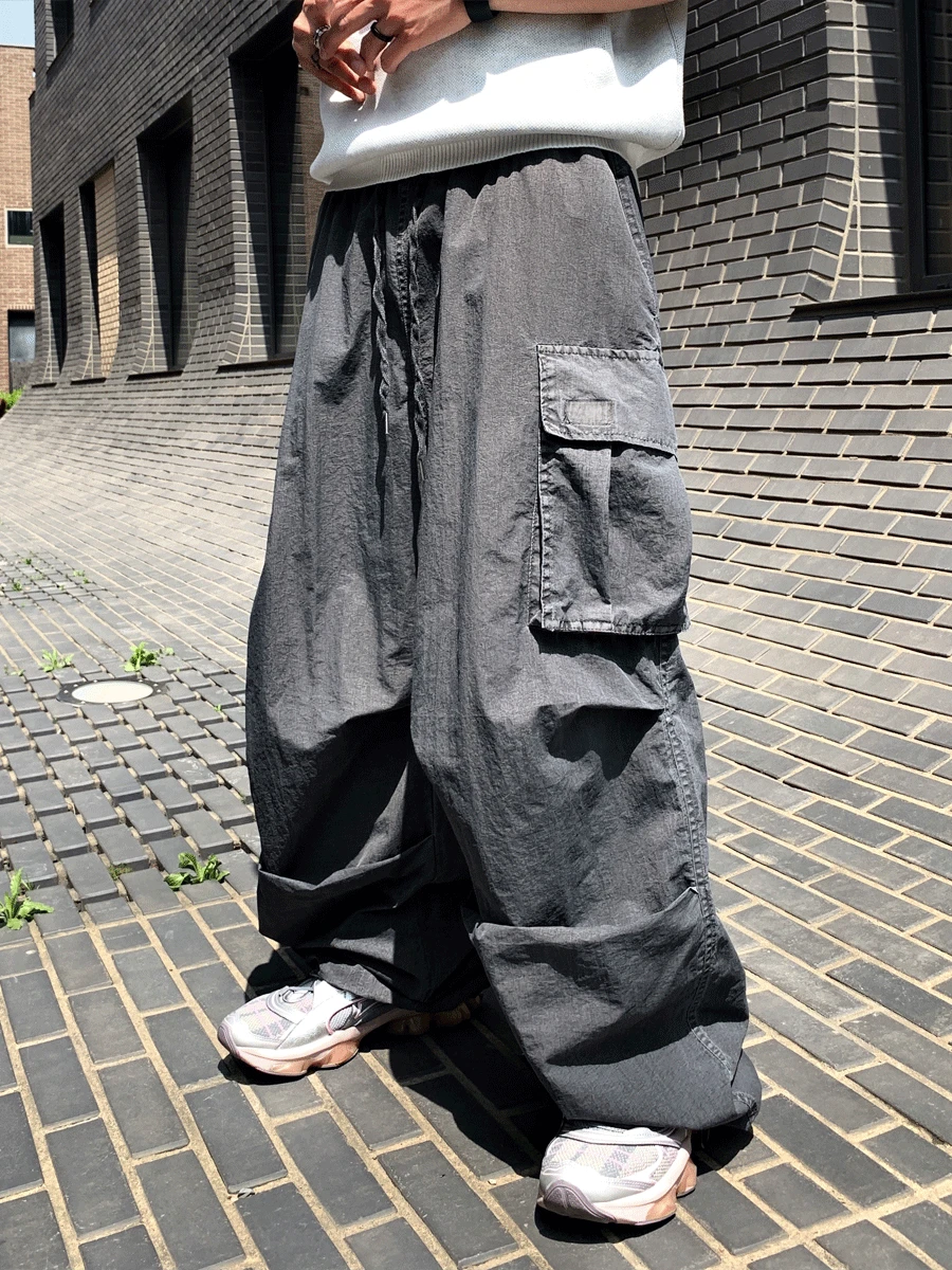 피그먼트 나일론 카고 밴딩 팬츠 (3color)