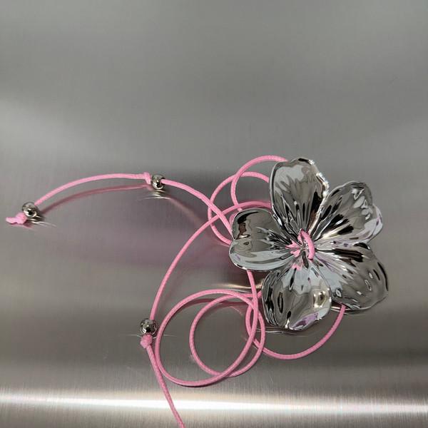 Silver Flower string [Baby pink]