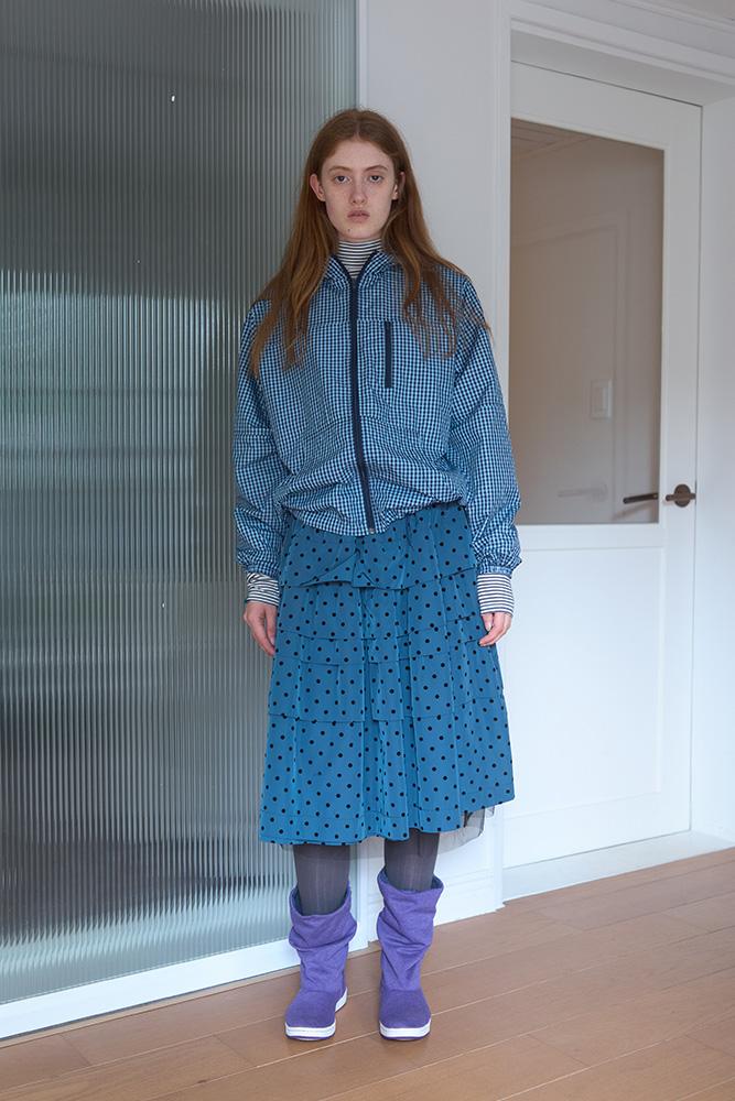 98. Check hooded jumper_Blue check