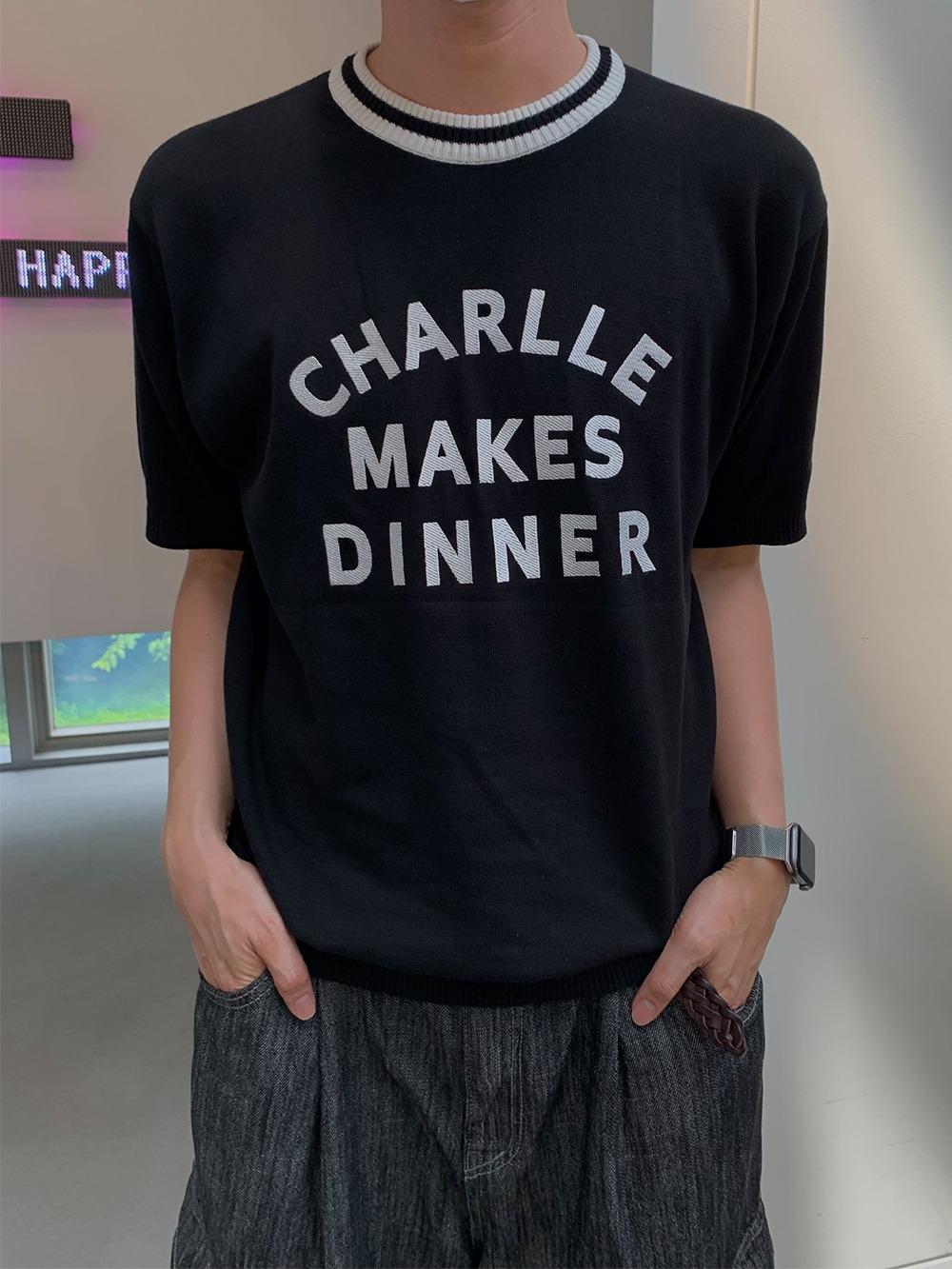 찰리 배색 라운드 반팔니트 (3C)