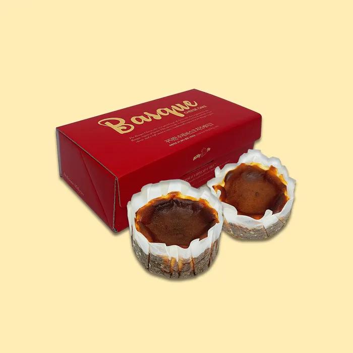 밀키요 [자연치즈37%]국내산 계란 꾸덕한 수제 바스크치즈케이크 150g2개