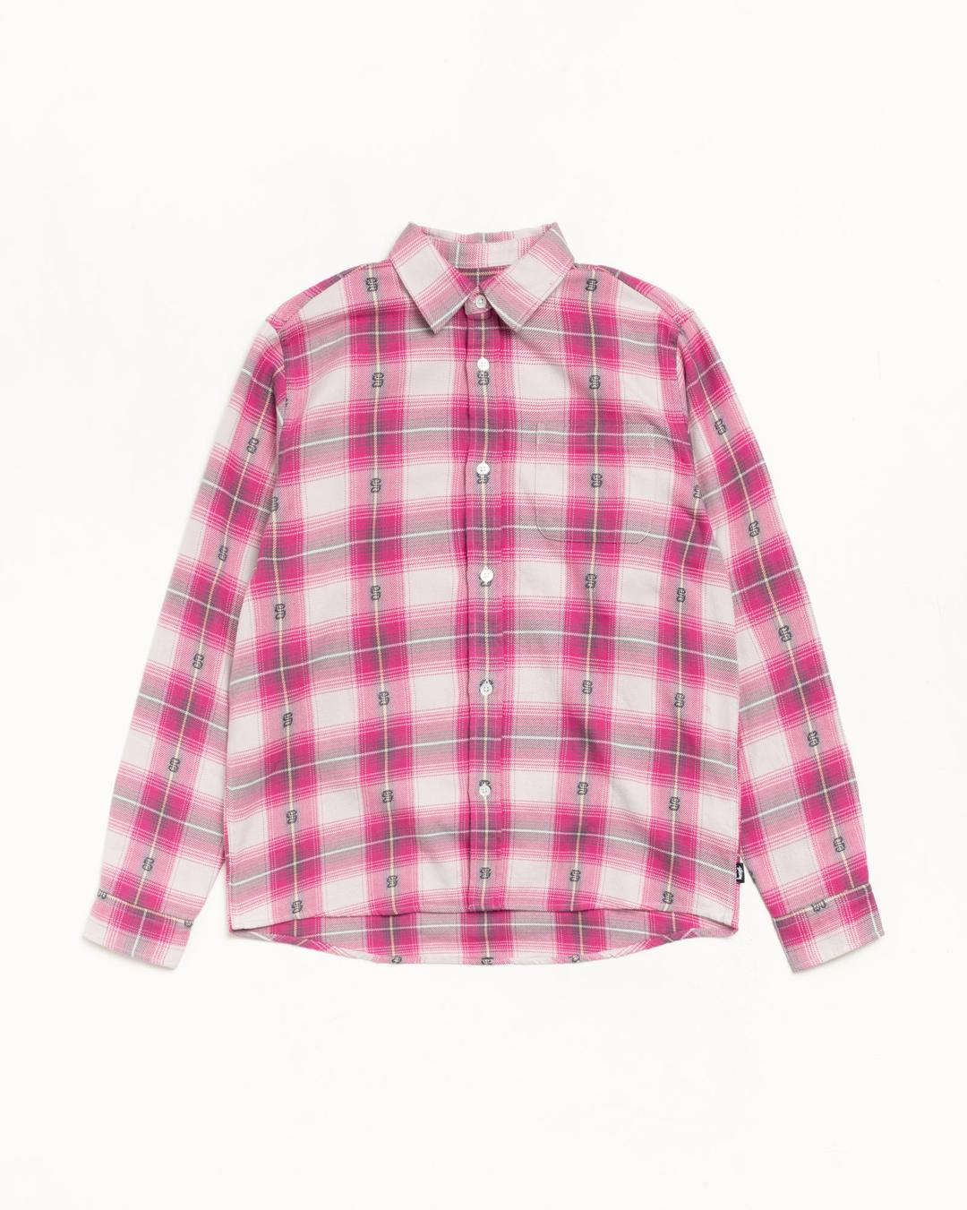 MOTIF PLAID SHIRT - Pink / S