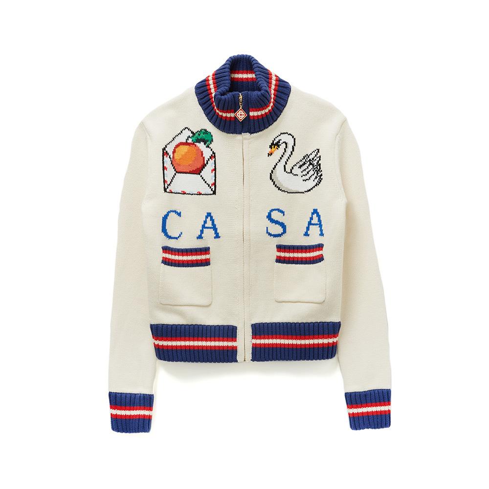 (W) 카사블랑카 니트 자켓 - 오프화이트 (WF22-KW-250-01)