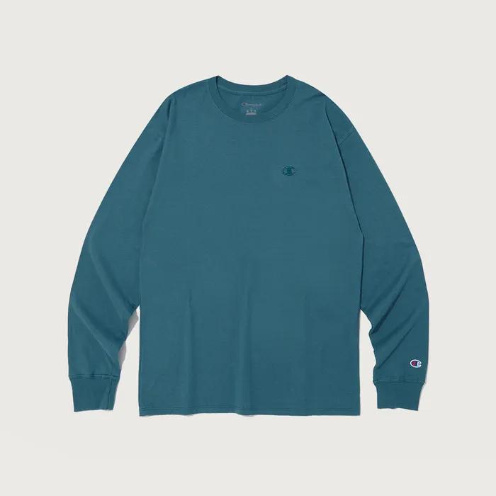 C로고 클래식 저지 롱슬리브 티셔츠 Turquoise Blue
