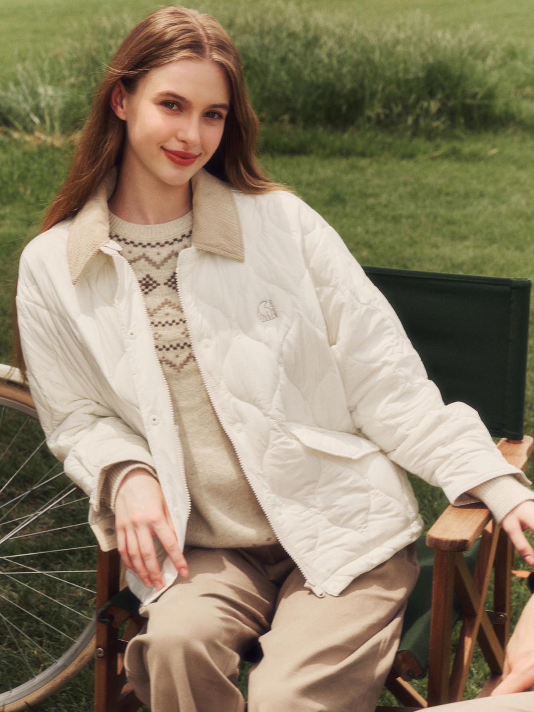 패딩 퀼팅 자켓 SHORT - W (Off White)