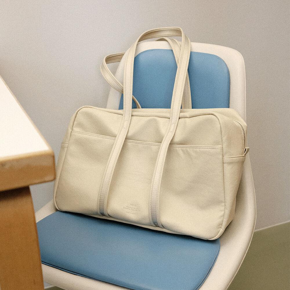 [노이에] LEATHER BOSTON BAG_beige_M