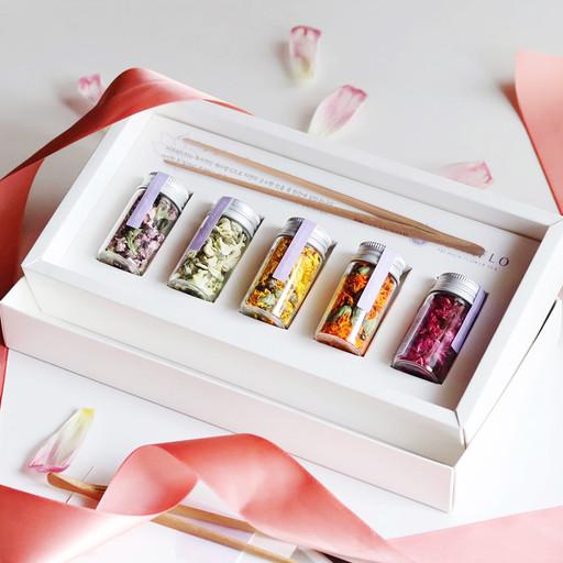 생일선물🌸꽃차5종세트+쇼핑백+카드🌸집들이 답례품  [원산지:작품정보참조]