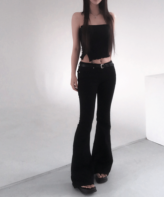 시로 [🚀주문폭주/OOT] 블랙 로우라이즈 부츠컷 pt