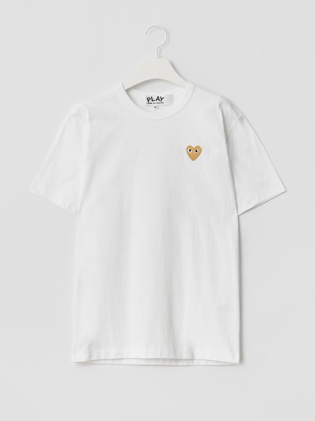 (Unisex) Gold Heart Wappen T-Shirt - White