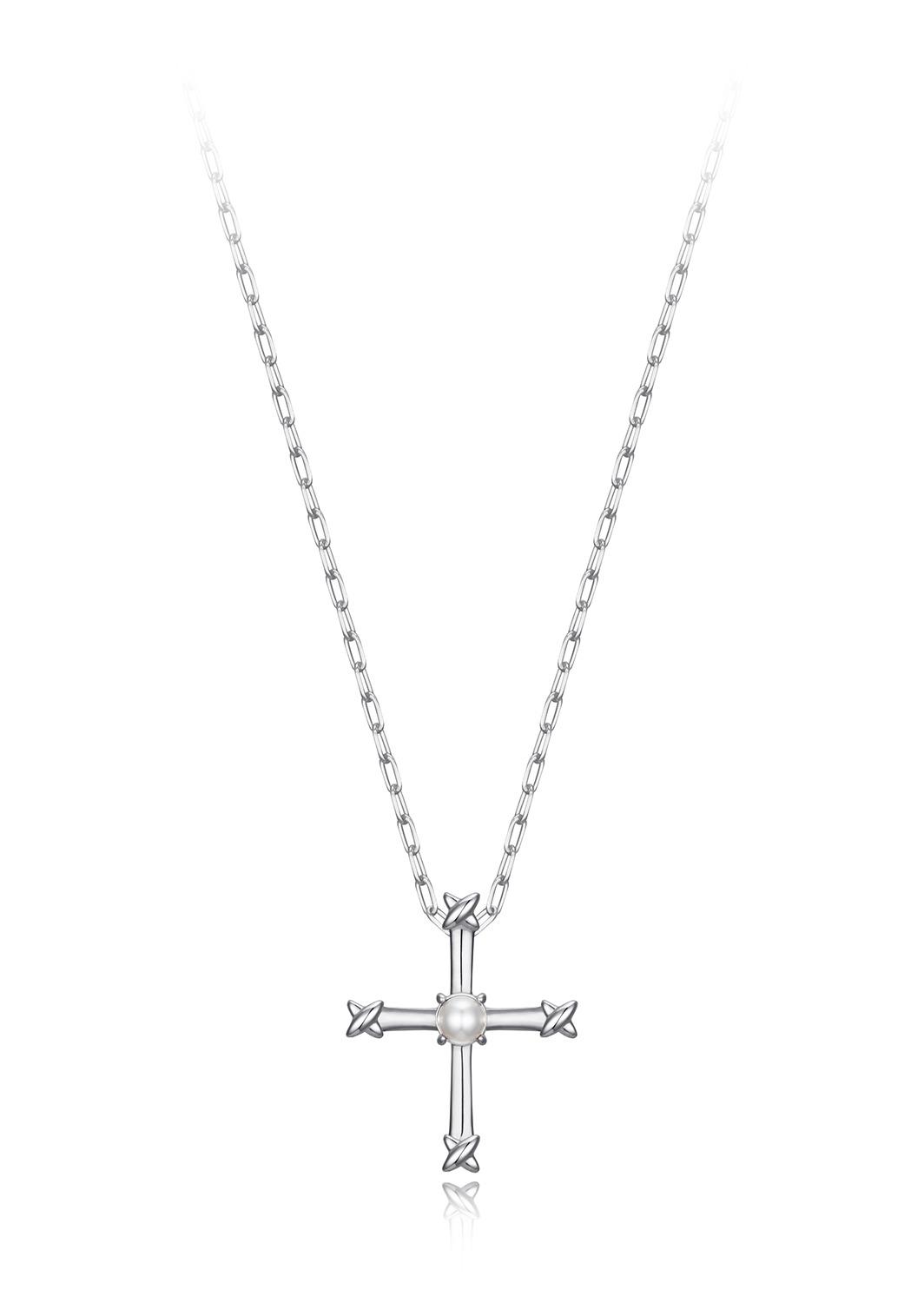 Pearl Cross Pendant_Chain