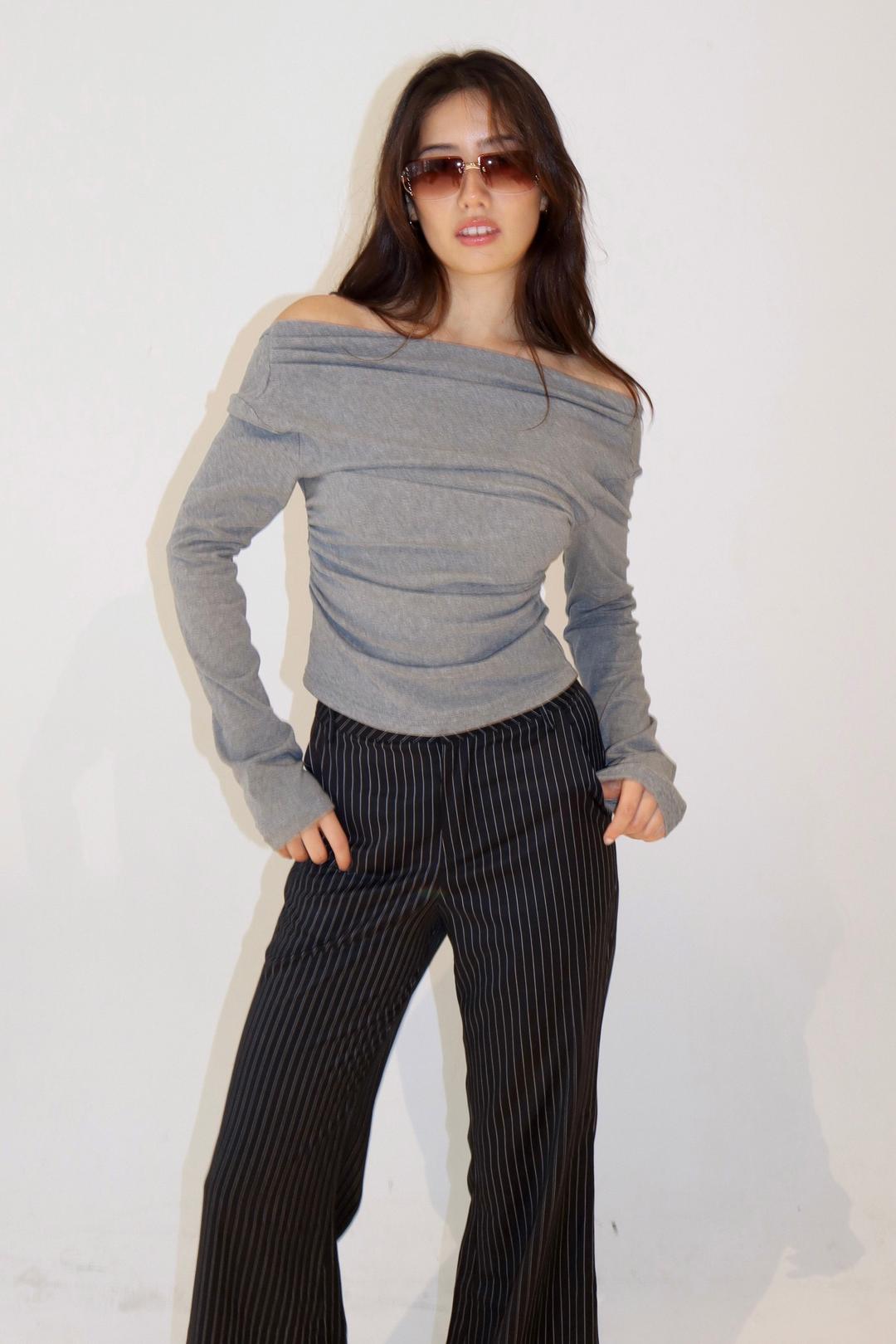 SCG MADE | Nia off shoulder backless top - S (sent by 20th of December) / Grey