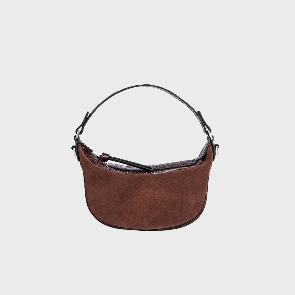 MINI AMI CROCO SUEDE LEATHER SEQUOIA BROWN / B1BUPM010WSBBR0CW0