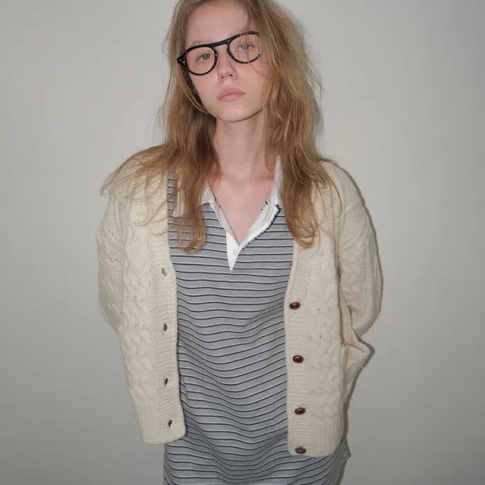 Anne fisherman cardigan (cream ivory)