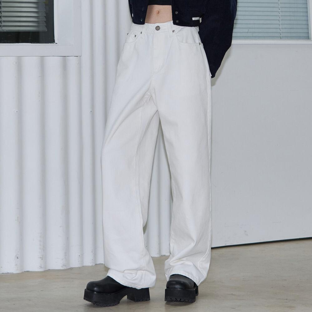 벨리즈 와이드 레그 데님 팬츠 [WHITE]