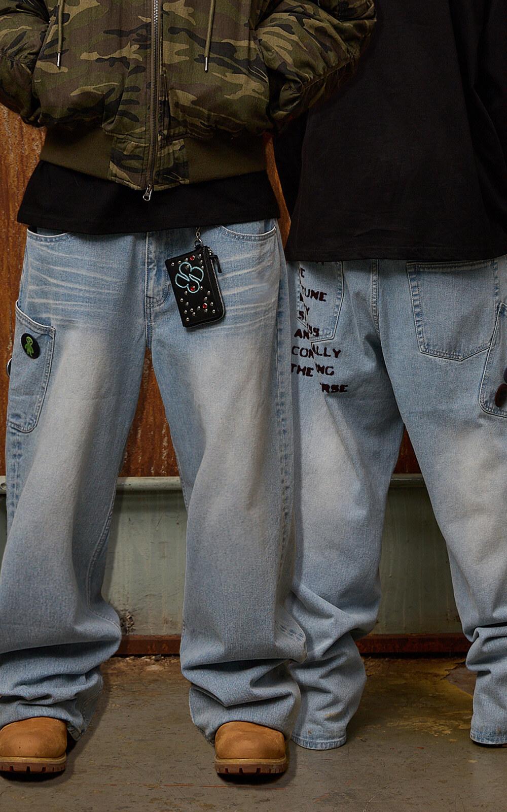 [12/08예약배송]NO STRESS 빅 포켓 데님 팬츠 라이트블루