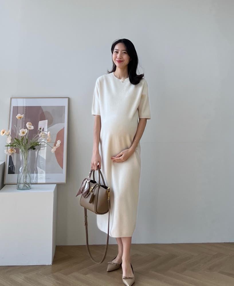 안단테 보드라운 반팔원피스 임부복 원피스 임산부 만삭까지