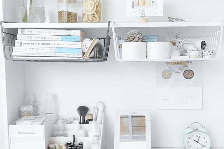 걸이형 주방 싱크대 언더선반 걸이 수납 상부장 틈새 책상 밑 옷장 바스켓 언더 선반 정리대