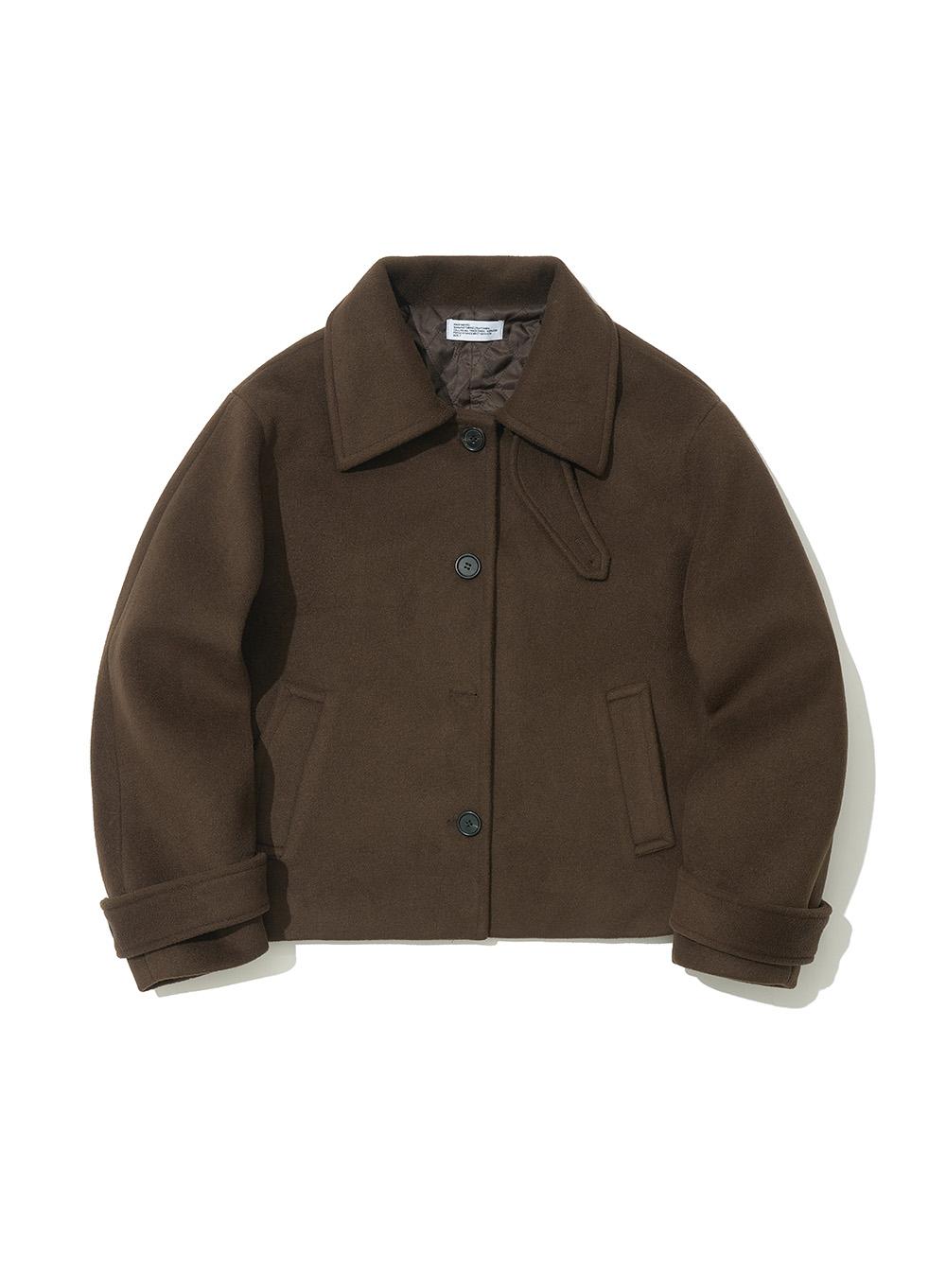[WOMEN] BALLOON HALF COAT_BROWN
