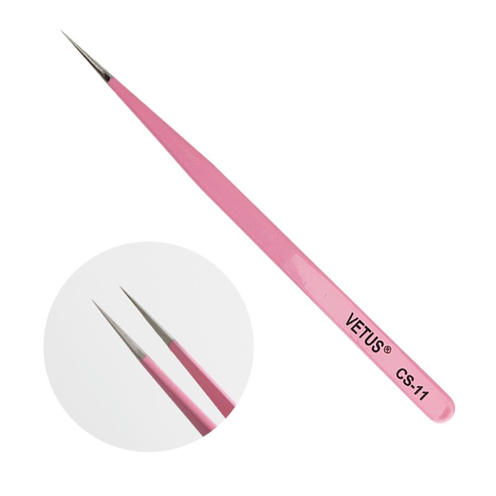 비투스 속눈썹핀셋 연장 네일핀셋 CS-11(핑크)