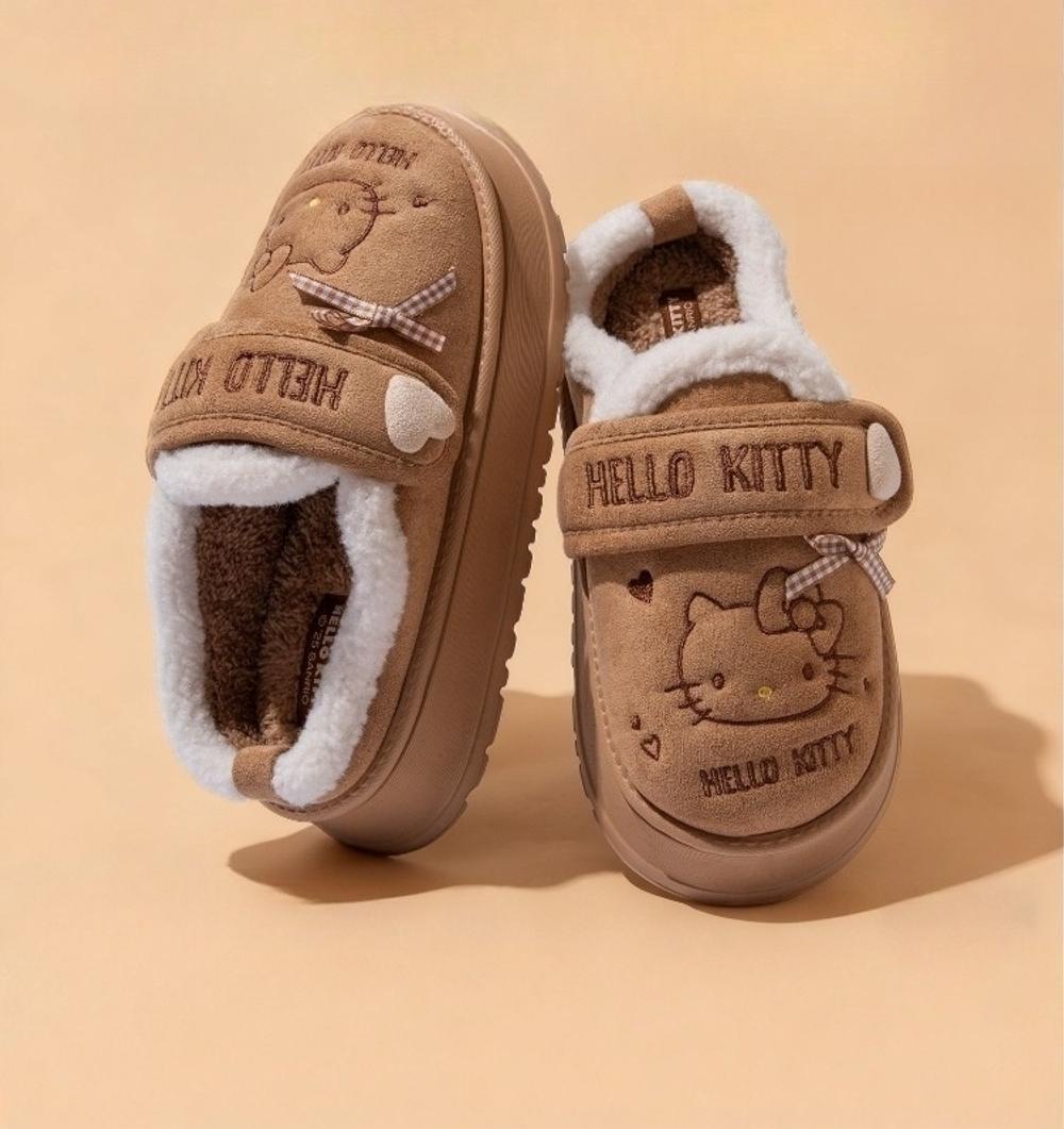 빈티지 심플 키티 2컬러 겨울 슬리퍼