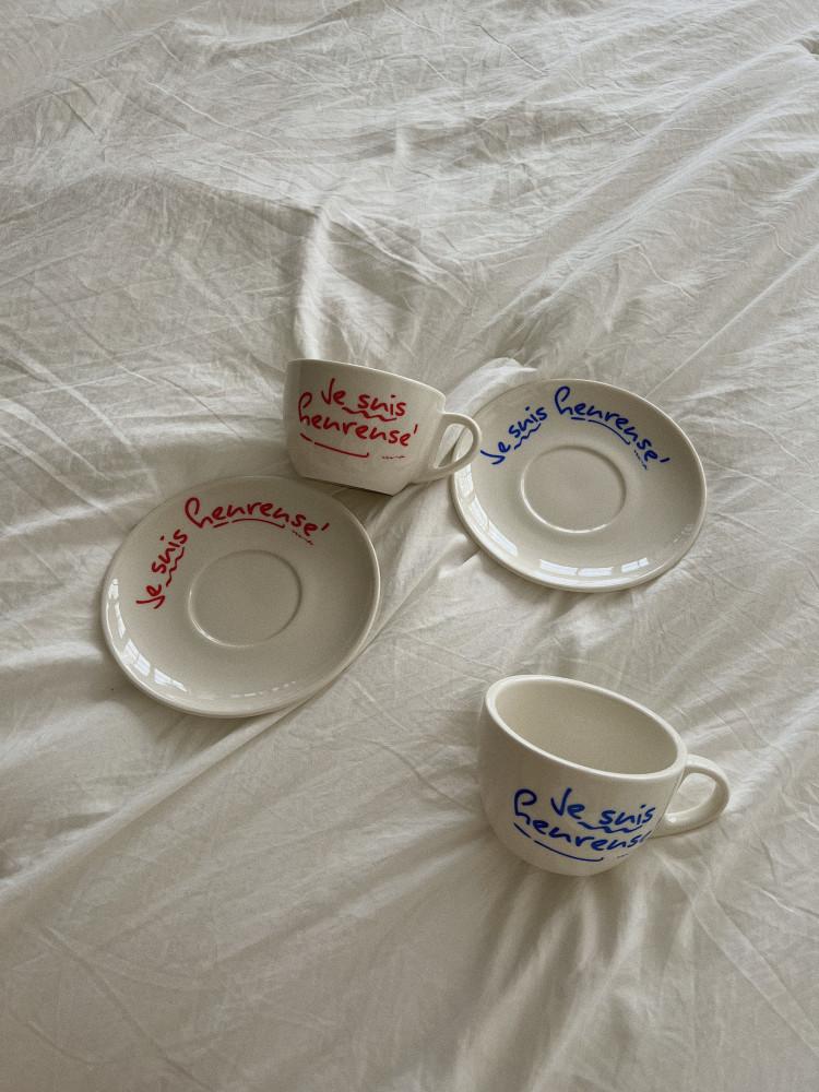 Je suis heureuse 행복하다 커피잔 세트 (250ml)