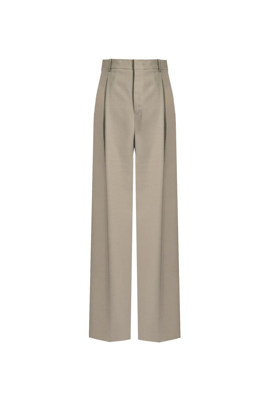 TAILORED WIDE TROUSERS 1-TUCK - KHAKI BEIGE