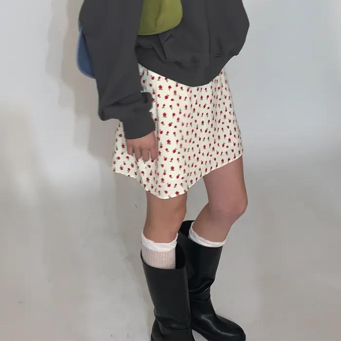 Flower mini skirt_ivory