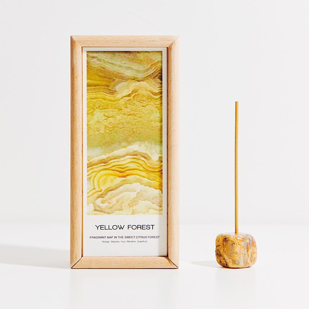 [선물포장] 인센스스틱 + 우드케이스 + 크리스탈 인센스 홀더 세트 결혼 집들이 선물 추천