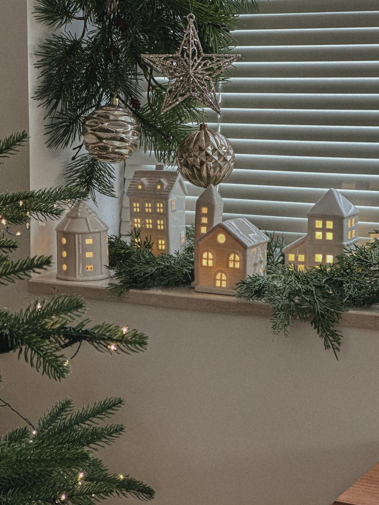 화이트세라믹하우스 크리스마스 오브제 조명 무드등 장식 4type