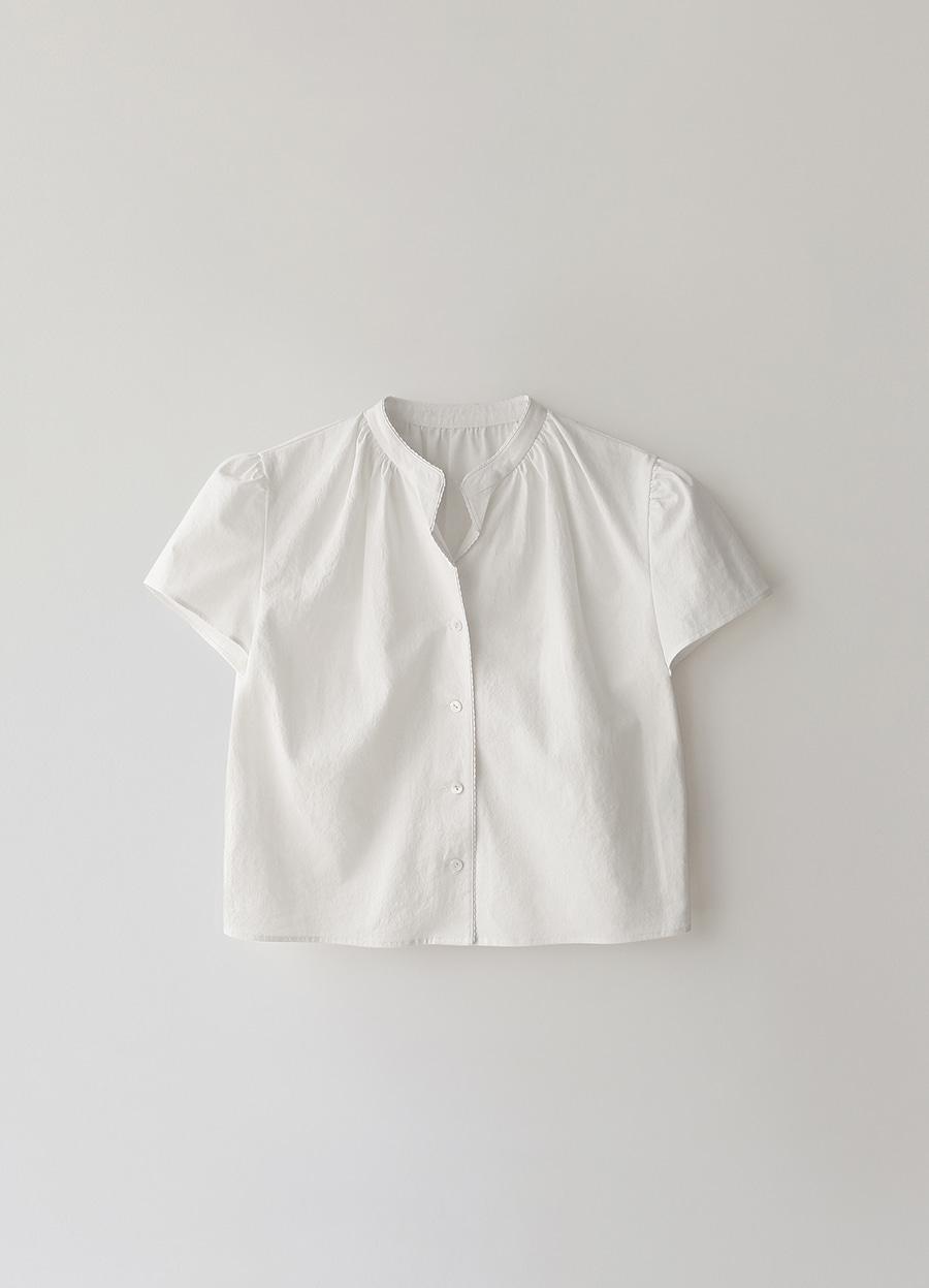 4TH / Pomé puff sleeve shirt (White)
