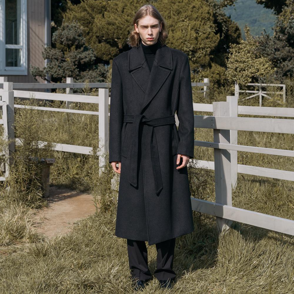 마엘 로브 롱코트 - BLACK