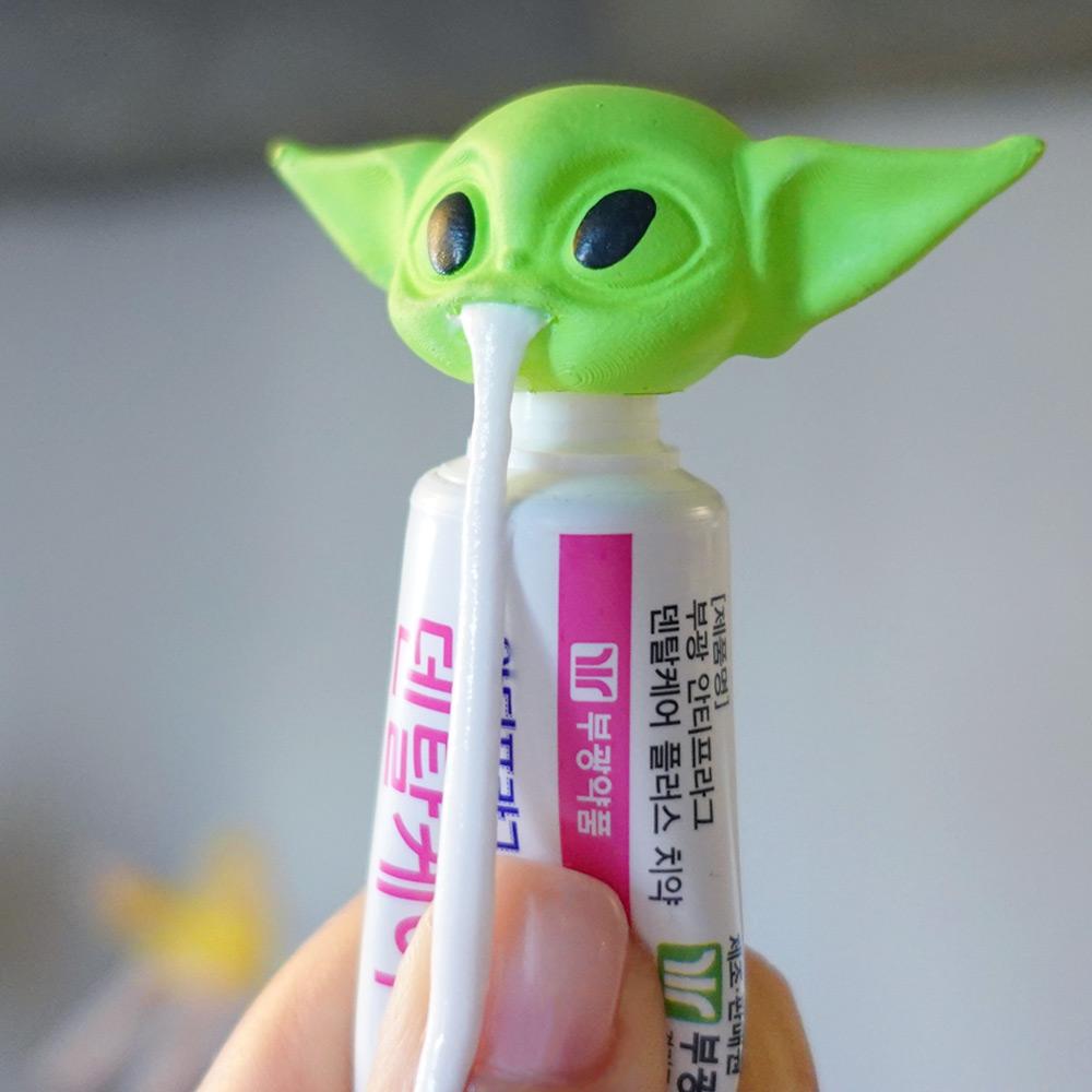 외계인 치약 짜개 + 치약 + 워시백 / 욕실 디스펜서 세트 (화이트, 그린)