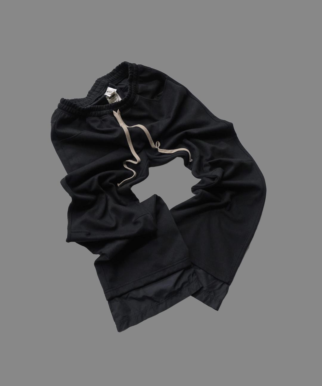 W091 (Flare layerd sweat pants black)