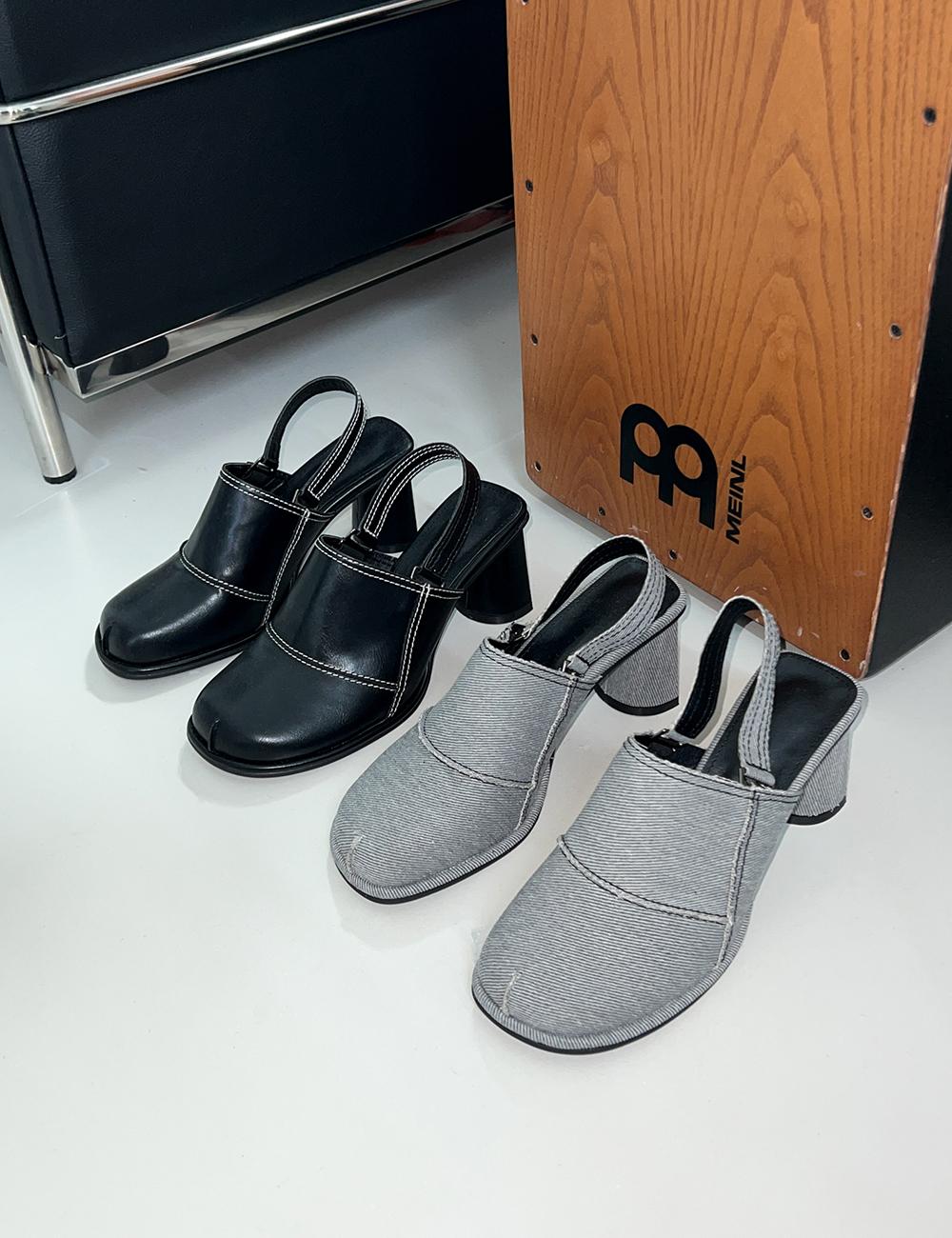 2 WAY STITCH CHUNKY HEEL / 투웨이 스티치 청키힐
