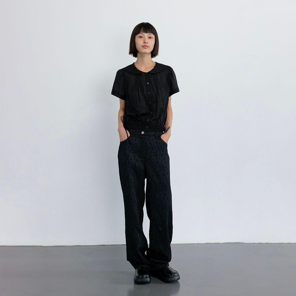 JACQUARD STRAIGHT PANTS_BLACK
