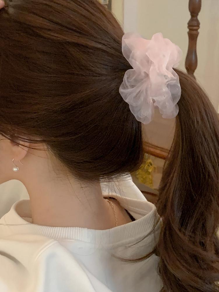 [1+1]글래시 시스루 파스텔 빅 곱창끈 스크런치 (4 color)