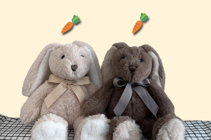 "행복은 리틀 버니" 리틀 크림이&초코 토끼 인형 M (31cm)