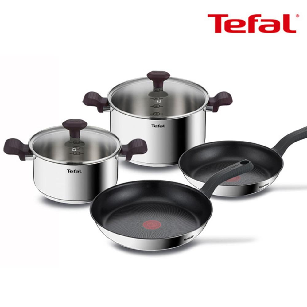 테팔  인덕션 쿡 후라이팬 냄비4종(팬20+28+양수20+24)세트