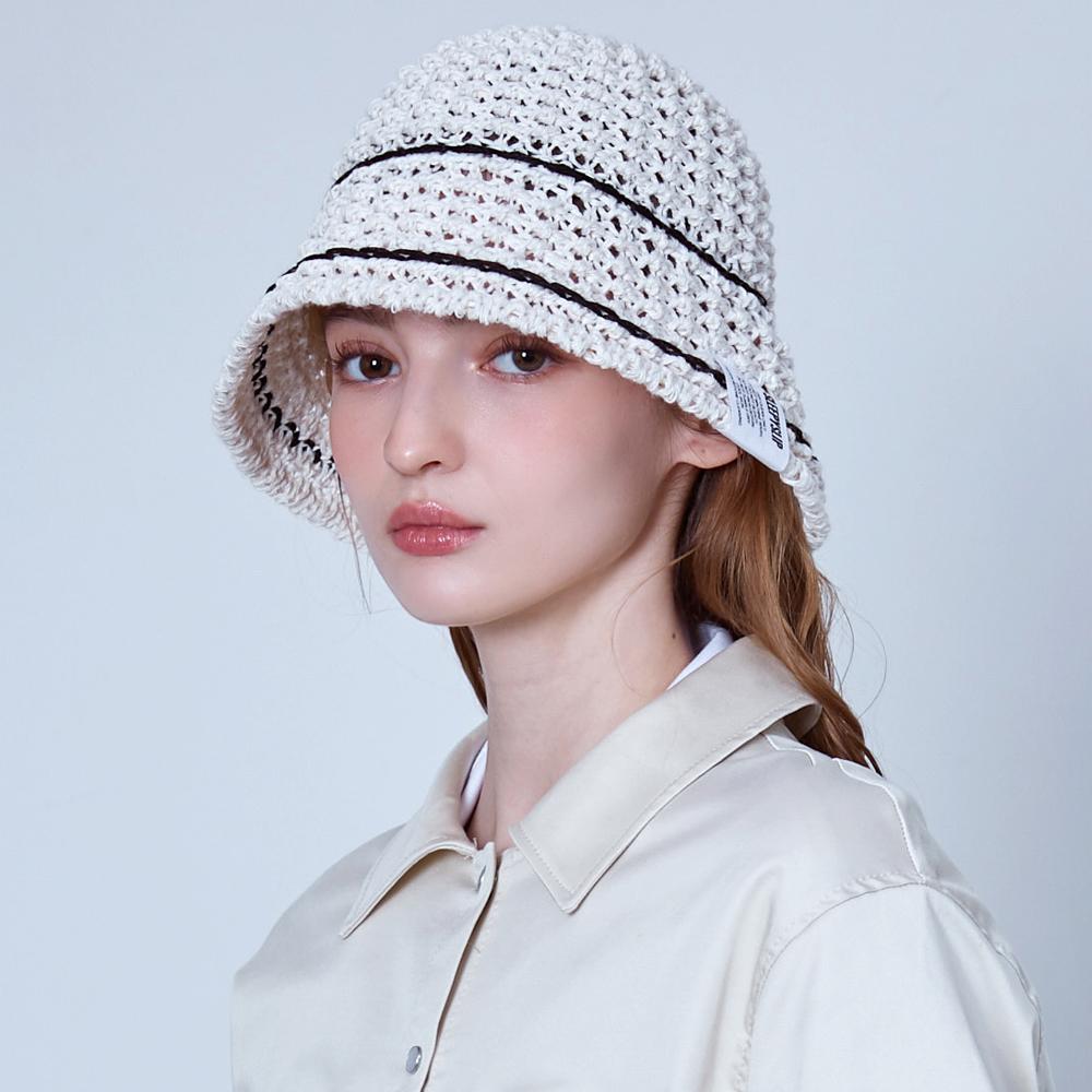 슬리피슬립 [여름신상]라인 미니멀 아이보리 버킷햇