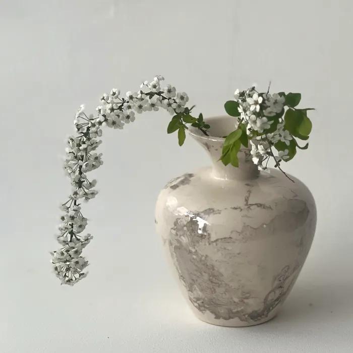 디노스 베이스 Dinos Vase (Pebble gray_clear glaze)