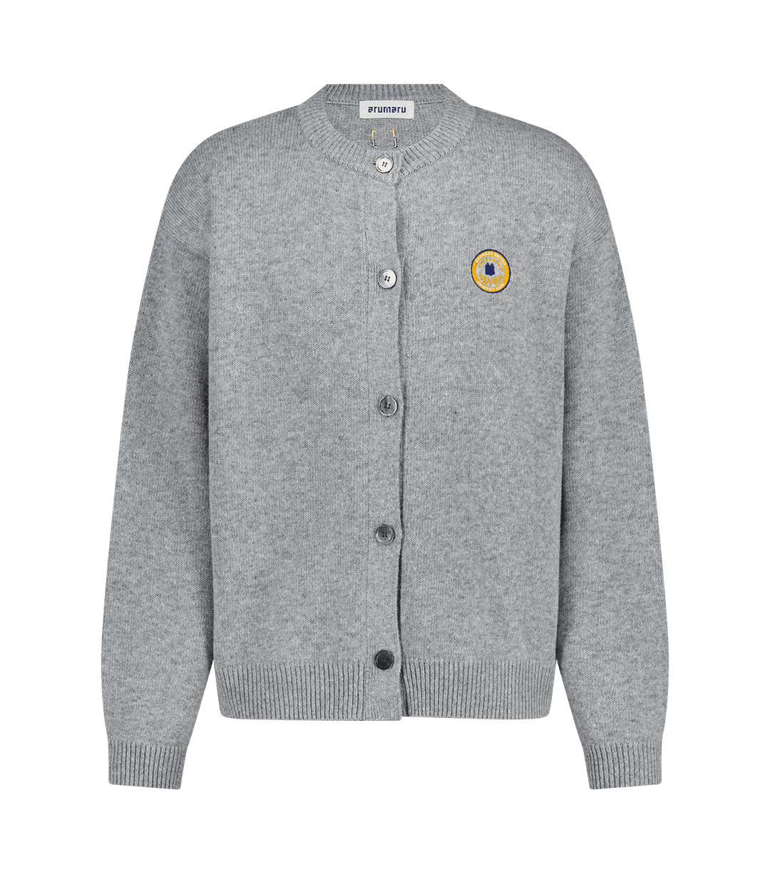 Gray emblem cardigan