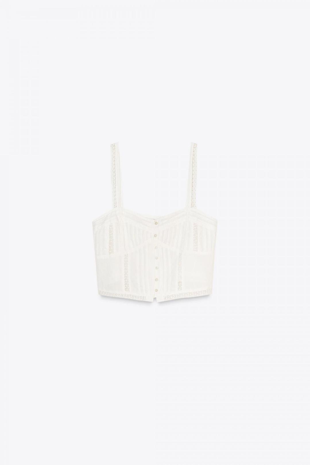 스페인샵 자라 핀턱 크롭 탑 7200/026 OYSTER-WHITE