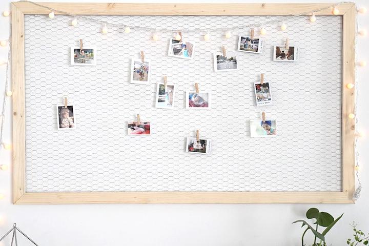 원목 철망 120cm 사진액자 폴라로이드 사진걸이 돌잔치보드