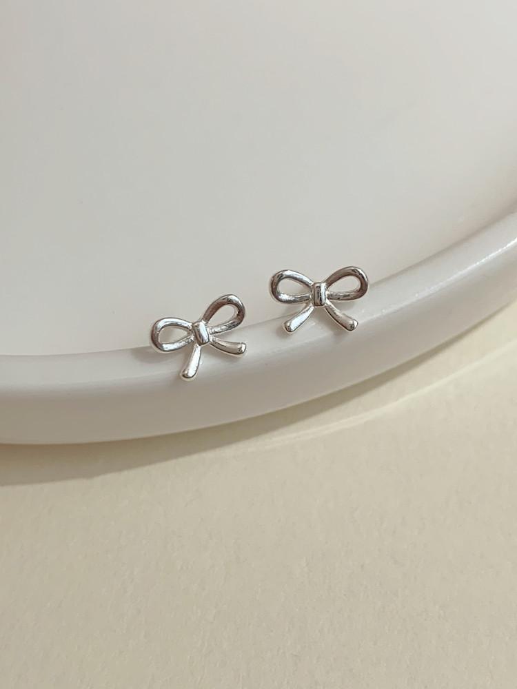 925 실버 위티 리본 귀걸이