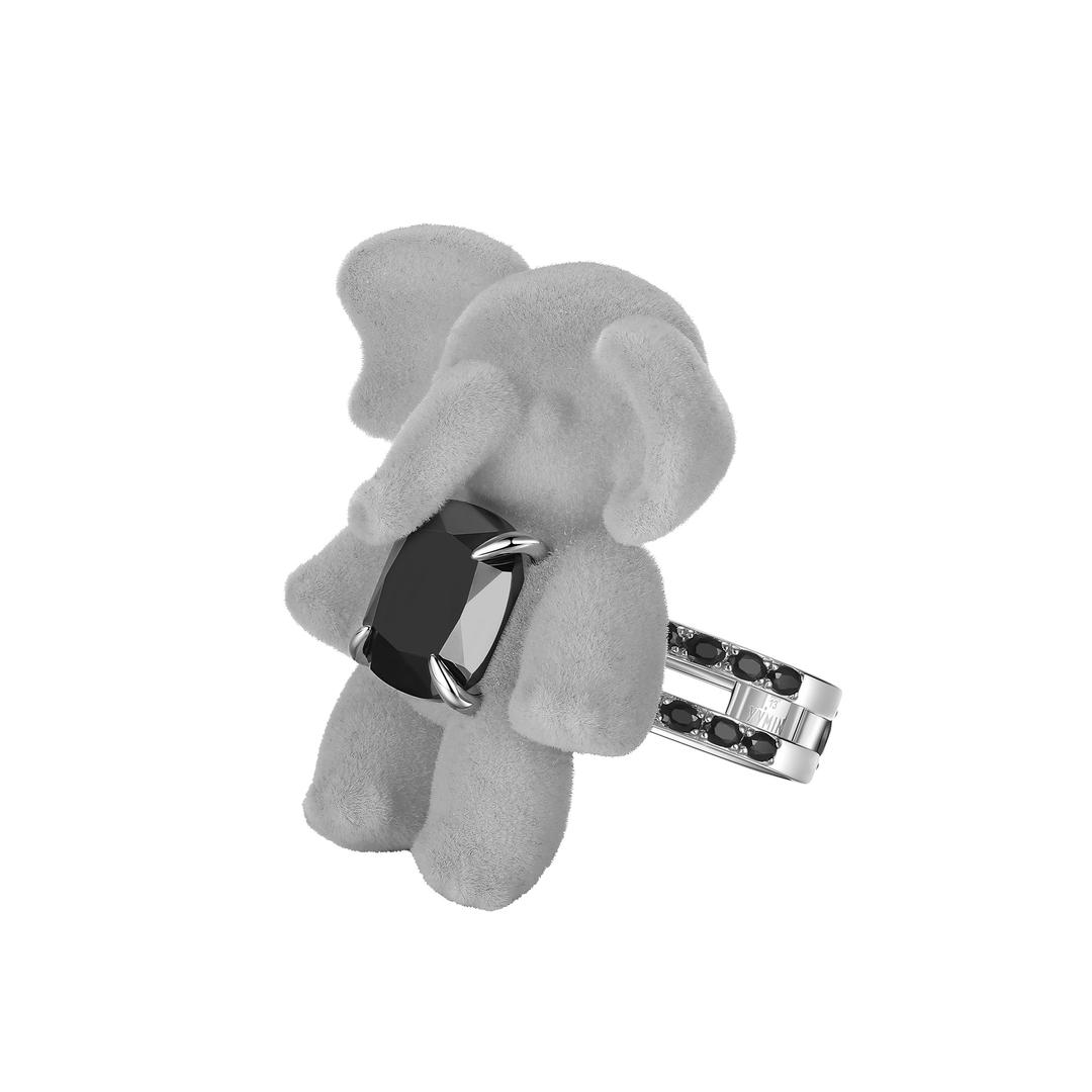 Paradise / Gemstone Elephant Ring - Grey + Pink Gemstone （Pre order） / 11