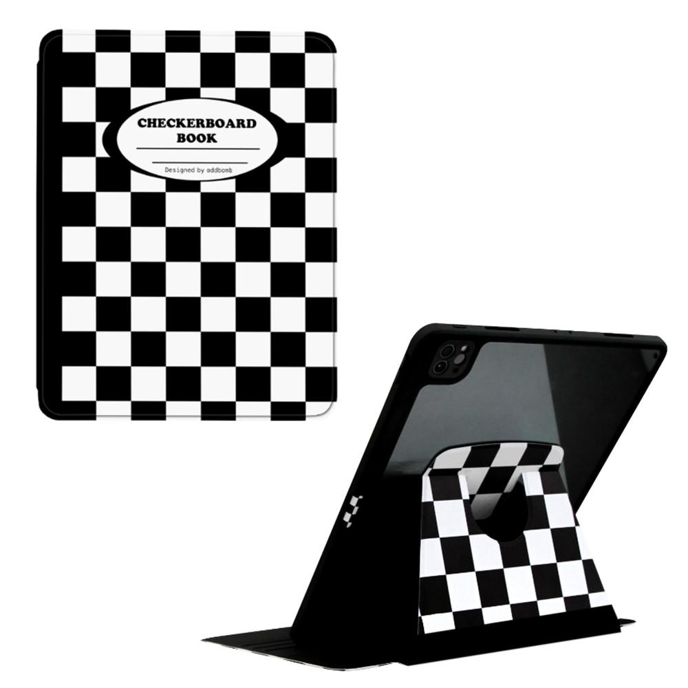 오드밤 세로거치 북커버 프로11인치 7세대 6세대 5세대 3세대 체커보드 아이패드 케이스