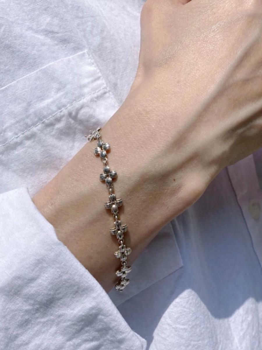 [20+10%쿠폰]SMALL LAYERED CROSS CHAIN BRACELET_180MM
