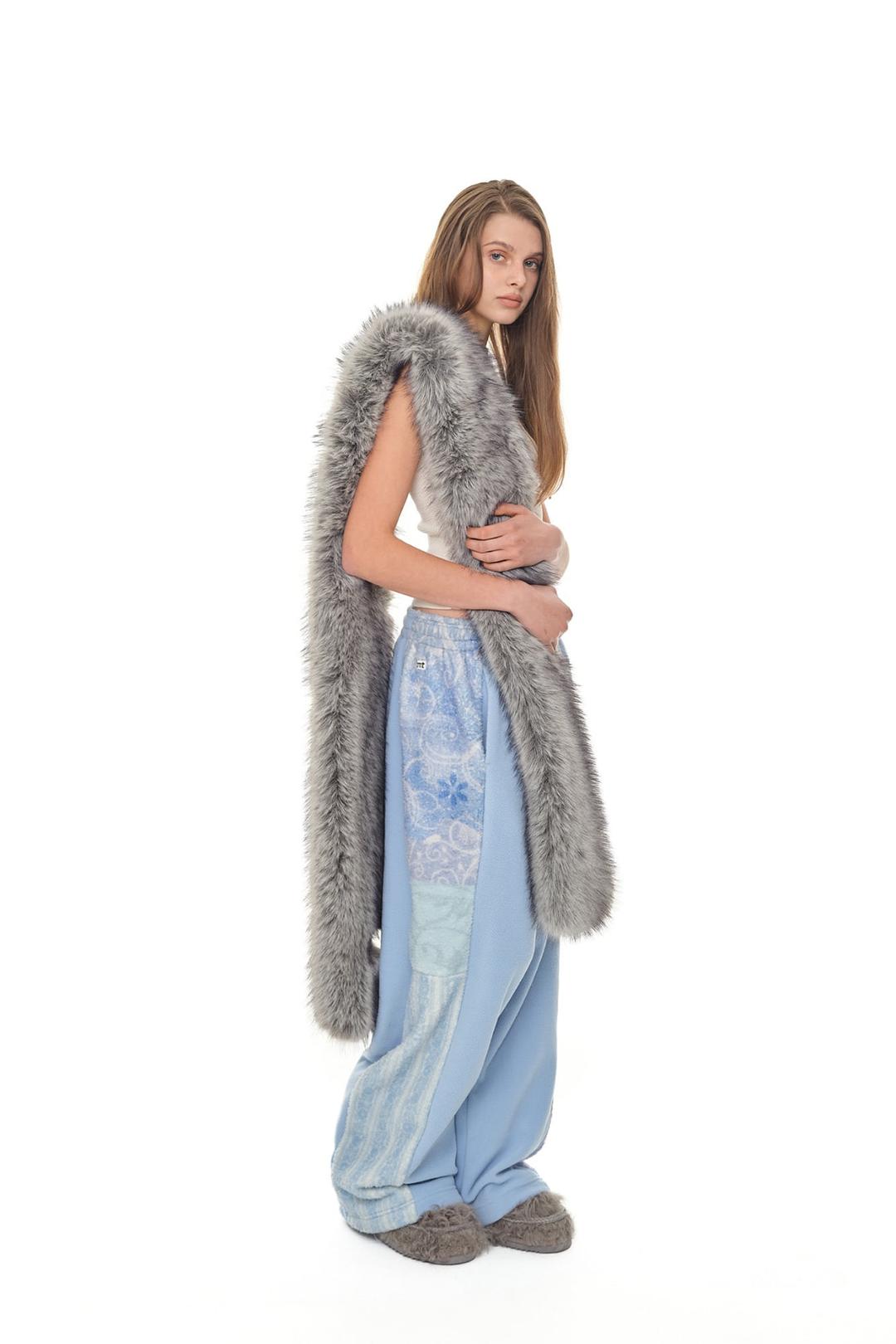 FLEECE PANEL SWEATPANTS (BLUE)