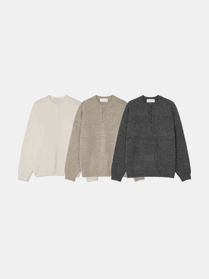 소프트 오버 헨리넥 Knit (3colors)